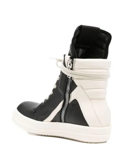 Rick Owens Men "geobasket" Leather Sneakers
