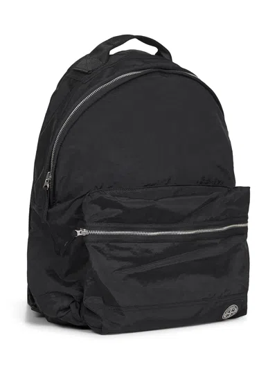 Stone Island Men Black Nylon Metal Backpack