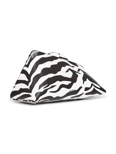Attico The  Women Black And White "8.30pm" Oversized Clutch Bag