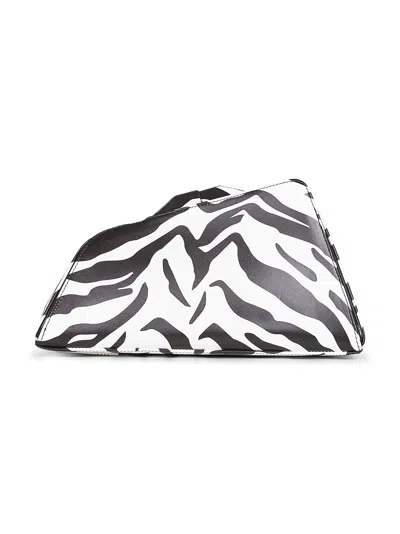 Attico The  Women Black And White "8.30pm" Oversized Clutch Bag