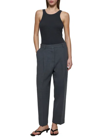 Totême Toteme Women Grey Ribbed Jersey Tank Top