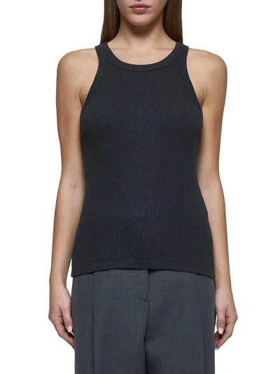 Totême Toteme Women Grey Ribbed Jersey Tank Top