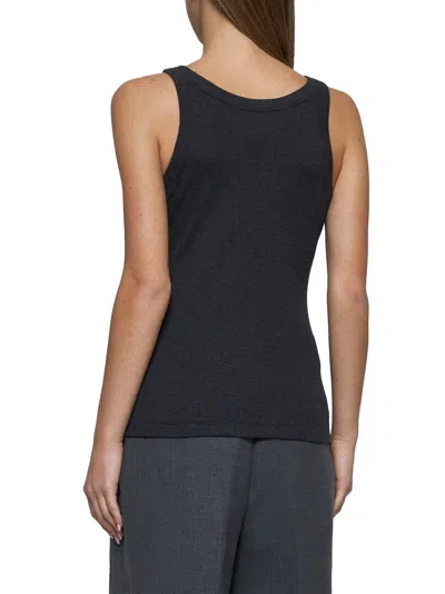 Totême Toteme Women Grey Ribbed Jersey Tank Top