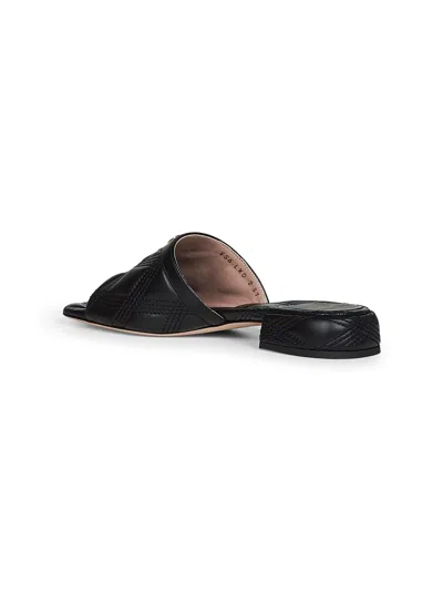 Valentino Garavani Women Black Quilted Nappa Leather Quiltie 67 Slide Sandals