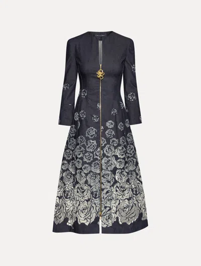 Oscar De La Renta Rose Devor Denim Dress