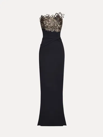 Oscar De La Renta Rubber Lace Cady Gown