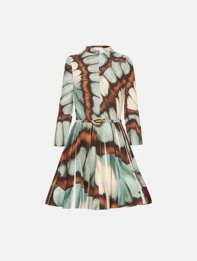 Oscar De La Renta Abstract Butterfly Cotton Poplin Mini Dress