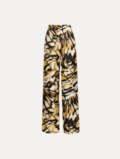 Oscar De La Renta Abstract Butterfly Silk Twill Pant