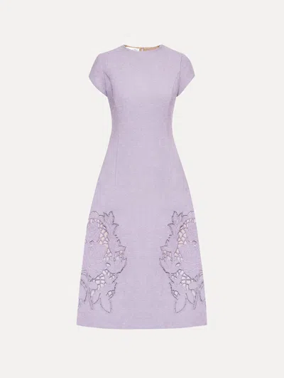 Oscar De La Renta English Rose Cutout Tweed Dress