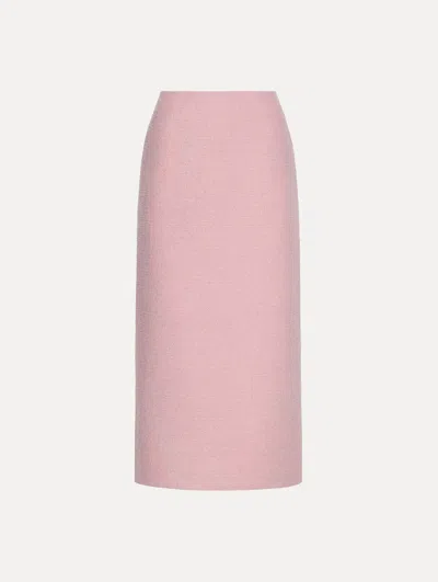 Oscar De La Renta Tweed Pencil Skirt In Pink