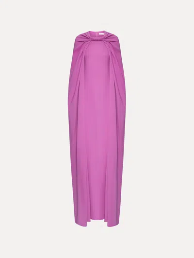 Oscar De La Renta Twist-detailed Georgette Caftan In Purple