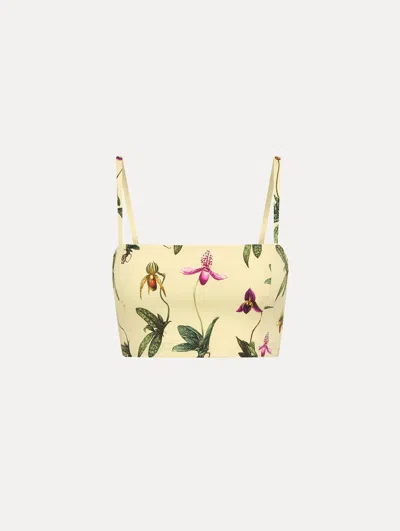 Oscar De La Renta Orchid Cotton Poplin Cropped Tank