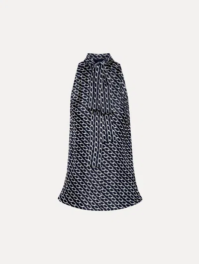 Oscar De La Renta Small Oscar Chain-link Sleeveless Blouse