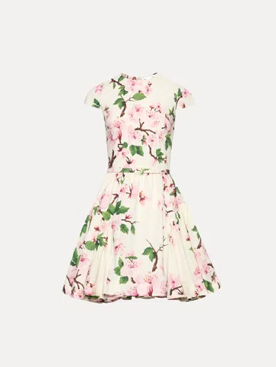 Oscar De La Renta Cherry Blossom Cotton Poplin Mini Dress
