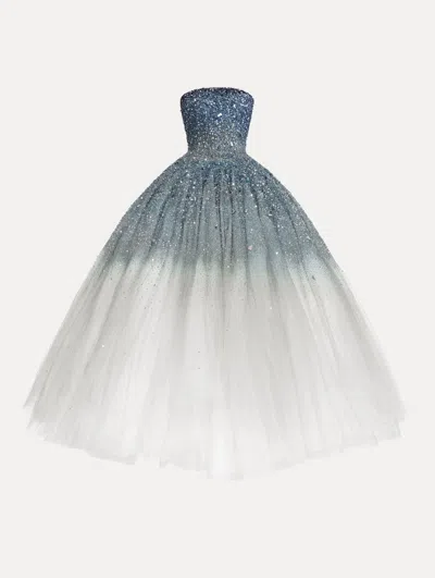 Oscar De La Renta Ombr Sequin Embroidered Ball Gown