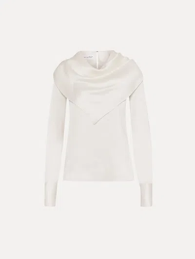 Oscar De La Renta Draped-detail Silk Blouse