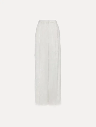 Oscar De La Renta Fringe Fil Coup Wide Leg Pant