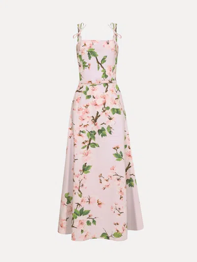 Oscar De La Renta Cherry Blossom Cotton Poplin Dress