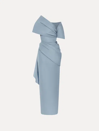 Oscar De La Renta Draped-detailed Faille Gown