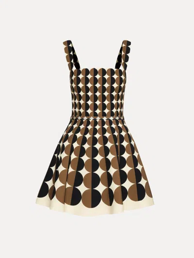 Oscar De La Renta Geometric Circle Wool Dress