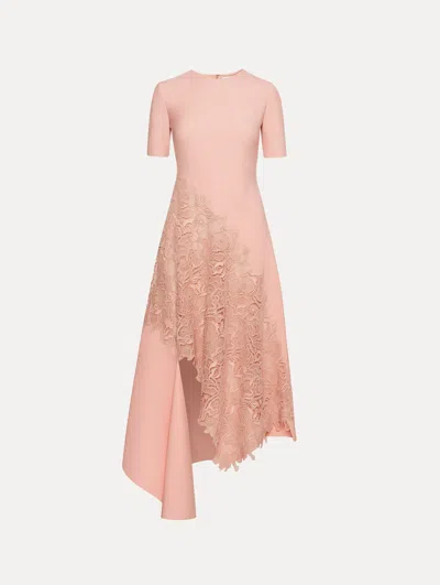 Oscar De La Renta Bellflower Guipure & Wool Dress