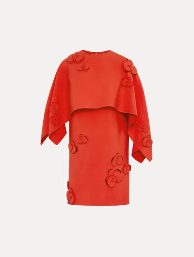 Oscar De La Renta Orchid Capelet Mini Dress