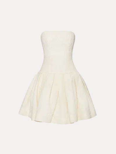 Oscar De La Renta Textured Floral Cloqu Cape-back Dress