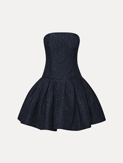 Oscar De La Renta Textured Floral Cloqu Cape-back Dress