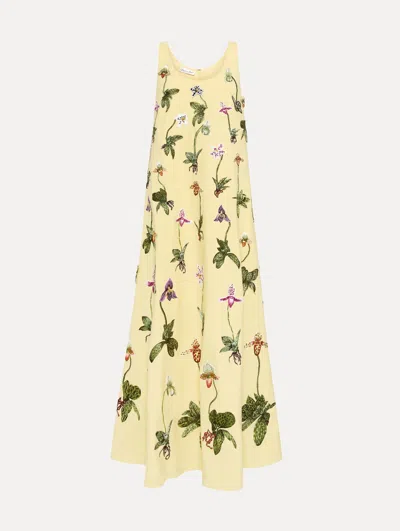 Oscar De La Renta Orchid Threadwork Gown