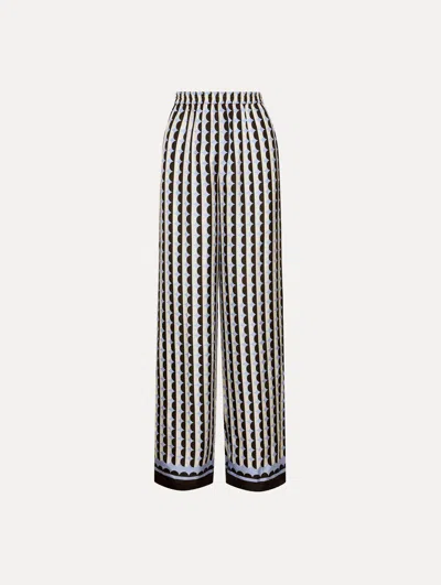 Oscar De La Renta Geometric Circle Silk Twill Pants