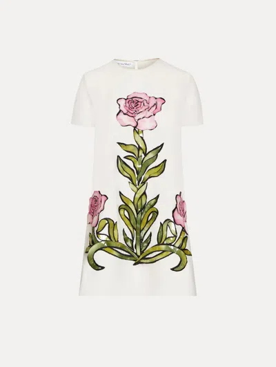 Oscar De La Renta English Rose Mosaic Shift Dress