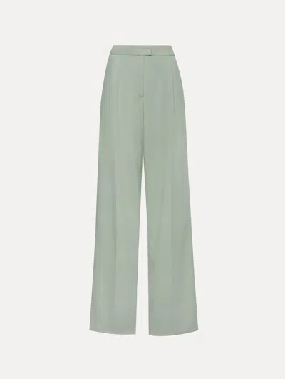 Oscar De La Renta Wide Leg Silk Georgette Pant