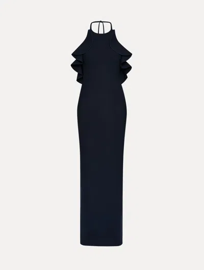 Oscar De La Renta Ruffle-detailed Column Gown