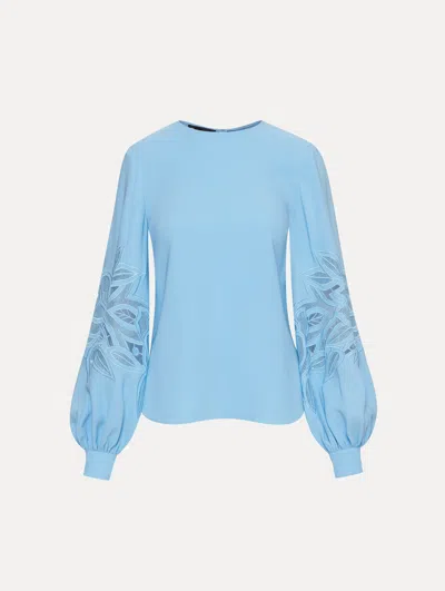 Oscar De La Renta English Rose Cutout Blouse