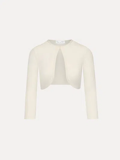 Oscar De La Renta Wool-blend Bolero In White