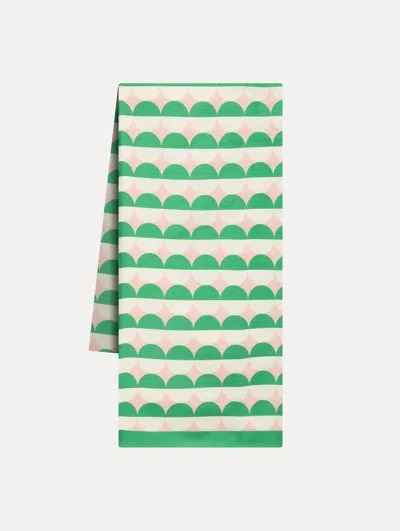 Oscar De La Renta Geometric Circle Silk Scarf