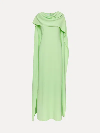 Oscar De La Renta Drape Back Georgette Caftan In Green