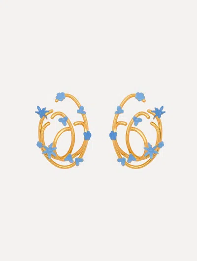 Oscar De La Renta Tangled O Floral Earrings