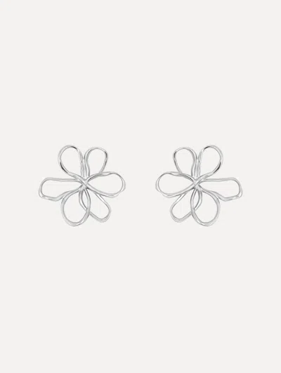 Oscar De La Renta Small Threaded Flower Earrings