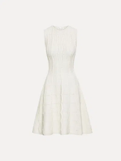 Oscar De La Renta Wave Knit Fit & Flare Dress