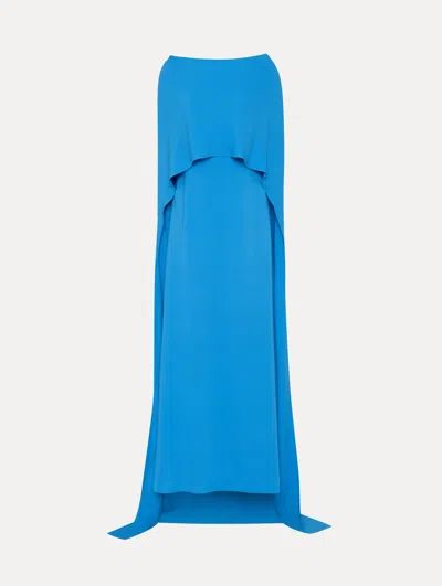 Oscar De La Renta Cowl Back Silk Georgette Caftan