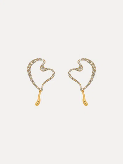 Oscar De La Renta Pav Heart Earrings