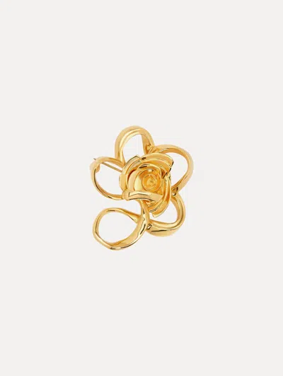 Oscar De La Renta Geometric Rose Brooch