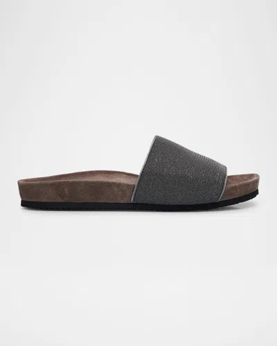 Brunello Cucinelli Monili Band Flat Pool Sandals
