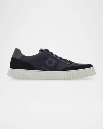 Ferragamo Men's Alaska Gancio Leather Low-top Sneakers