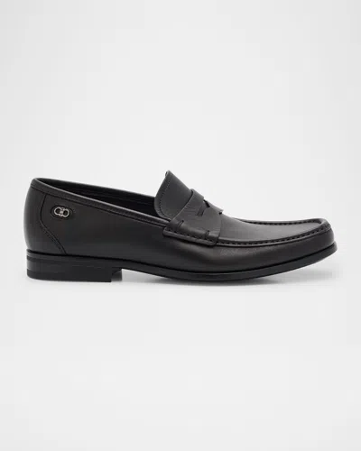 Ferragamo Men's Athen Leather Moc-toe Penny Loafers