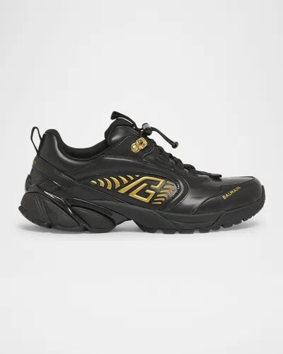 Balmain Men's Cosmic Dust Mix Material Sneakers