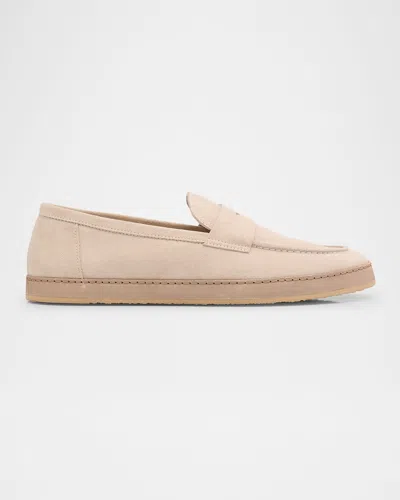 Brunello Cucinelli Men's Hybrid Suede Penny Loafers