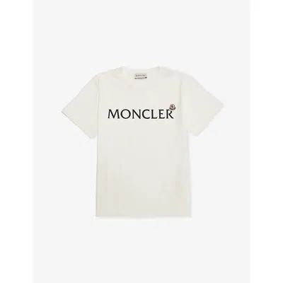 Moncler Natural Brand-badge Logo Cotton-jersey T-shirt 4- In White