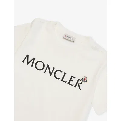 Moncler Natural Brand-badge Logo Cotton-jersey T-shirt 4- In White